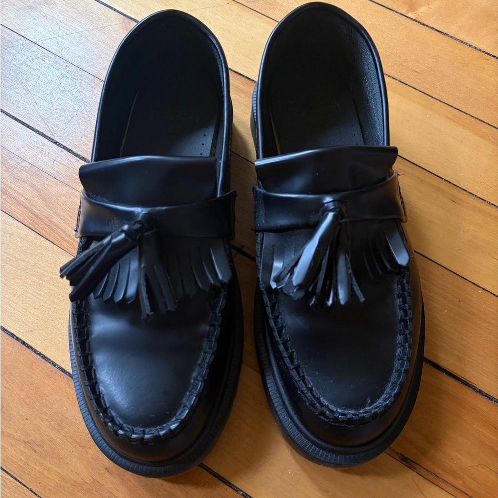 Dr. Martens Black Leather Tassel Loafers